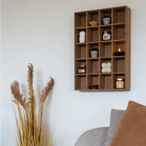 Wooden shelves