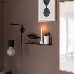 45 cm. Gallery shelf, Black metal