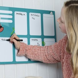 Magnetisk Stl ugetavle 60 x 40 cm. Brn