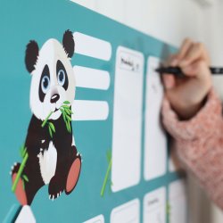 Magnetisk Stl ugetavle 60 x 40 cm. Brn