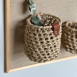 Handgewebter Korb aus recyceltem Papier, Natur