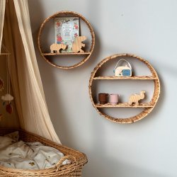 40 cm. Circle Wicker shelf, Water Hyacinth