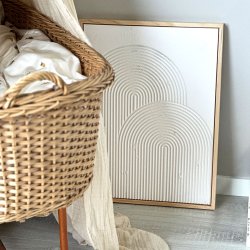 45 x 60 cm. Weies Relief, Regenbogen, Dekoration