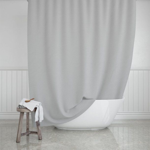 Shower curtain, Camellia, Light grey, 180 x 200 cm