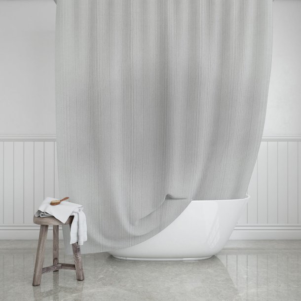 Shower curtain, Etherea, Light grey, 180 x 200 cm