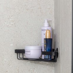 Dusch Eckregal schwarz Aluminium