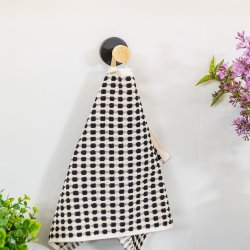 Handtuchhaken Bambus Schwarz