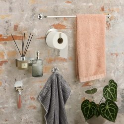 Seifenhalter / Wandhalterung fr 2 Flaschen, Chrom