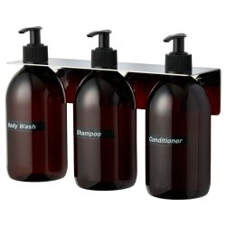 Seifenhalter / Wandhalterung fr 3 Flaschen, Chrom