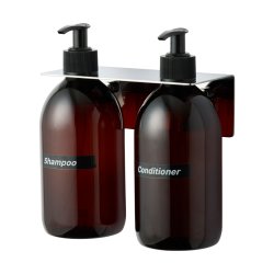 Seifenhalter / Wandhalterung fr 2 Flaschen, Chrom