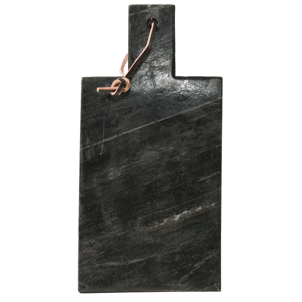 Skærebræt, marmor, sort, 30x15 cm