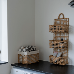 Flechtregal, Papier, Natur 25 x 70 cm.