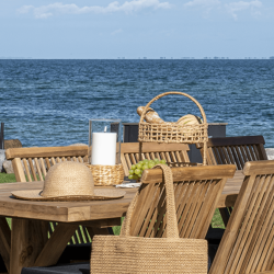 Doppeltes geflochtenes Tablett, Papier, natur 29 x 39 cm.