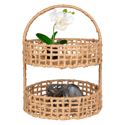 Doppeltes geflochtenes Tablett, Papier, natur 29 x 39 cm.