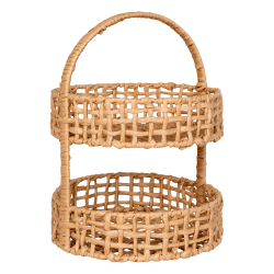 Doppeltes geflochtenes Tablett, Papier, natur 29 x 39 cm.