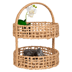 Doppeltes geflochtenes Tablett, Papier, natur 29 x 39 cm.