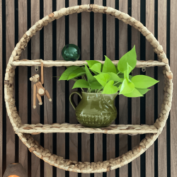 40 cm. Circle Wicker shelf, Water Hyacinth