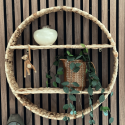 40 cm. Circle Wicker shelf, Water Hyacinth
