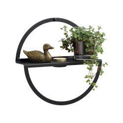 25cm. Circle Teelichtregal, schwarzes Metall