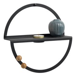 25cm. Circle Teelichtregal, schwarzes Metall