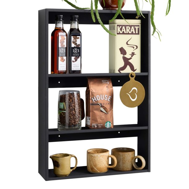 Black metal shelf 40 x 60 cm.