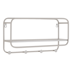 Hutablage / Ablage, Greige-Metall, 4 Haken