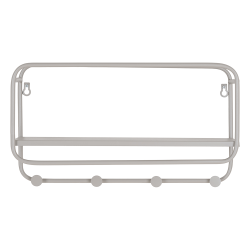 Hutablage / Ablage, Greige-Metall, 4 Haken