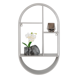 Oval vgghylla, Greige metall