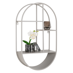 Oval vgghylla, Greige metall