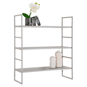 Wandregal, Greige-Metall, 3 Regale