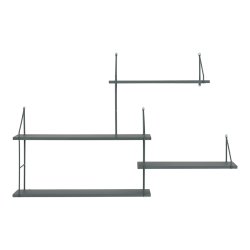 Wandregal mit 4 Holzablagen, Grn