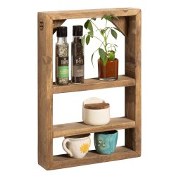 Wall shelf in reclaimed wood, 38 x 53 cm.