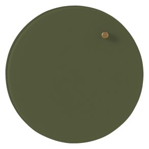 Rund 25 cm. M�rkgr�n magnetisk glastavla
