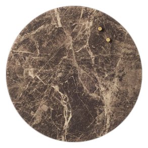 Circle 35 cm Brown Marble Magnetic Glass Board