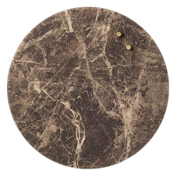 Circle 35 cm Brown Marble Magnetic Glass Board