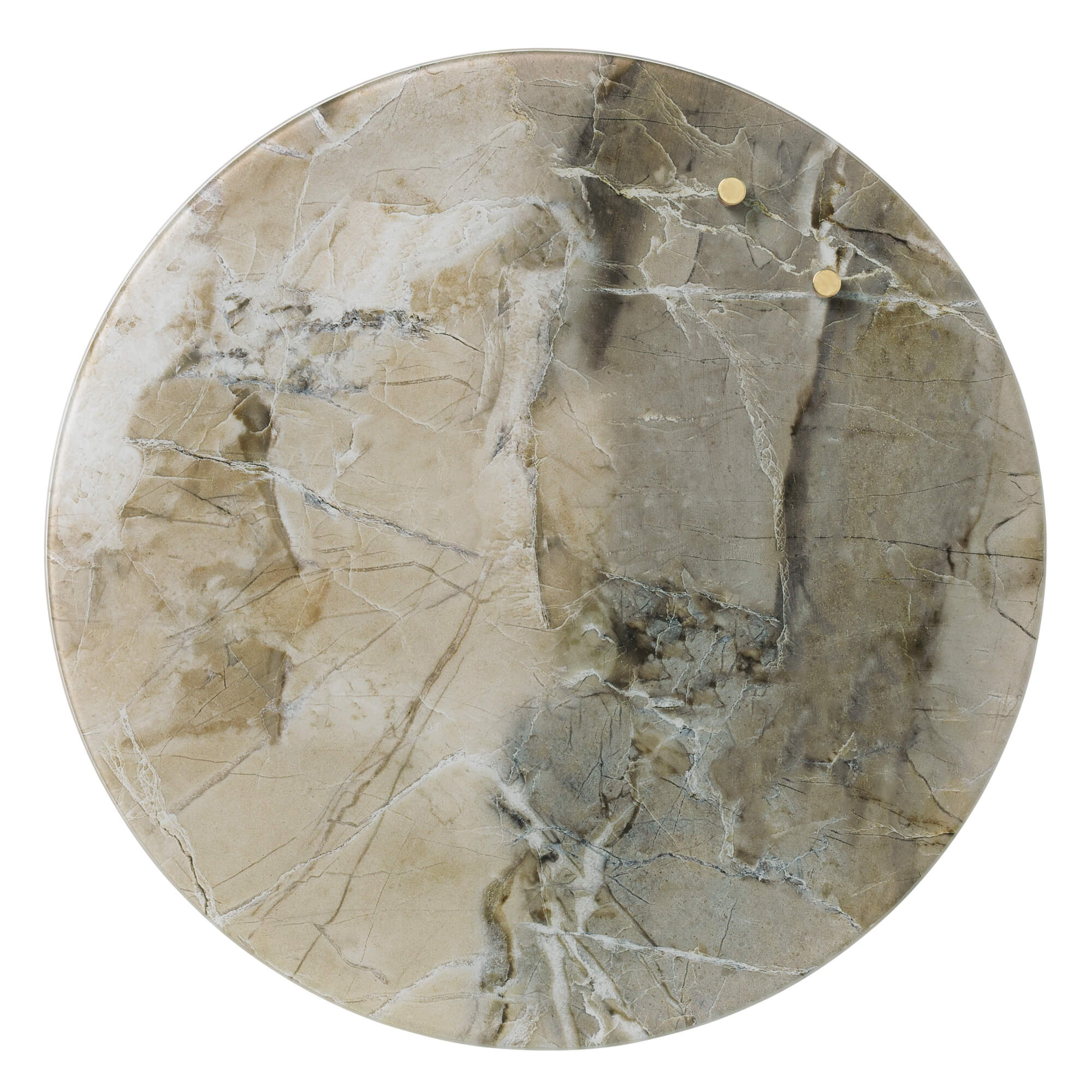 Billede af Cirkel 35 cm. Beige marmor Magnetisk glastavle