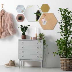 Hexagonal 42 cm. Oak Magnetic board