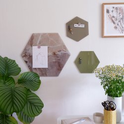 Sechskant 21 cm. Krautgrne magnetische Glastafel