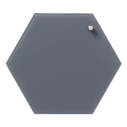 Sechskant 21 cm. Graue magnetische Glastafel