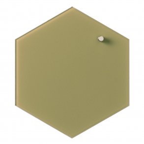 Sechskant 21 cm. Krautgrne magnetische Glastafel