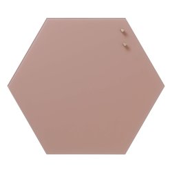 Sechskant 42 cm. Rose Glas-Magnettafel
