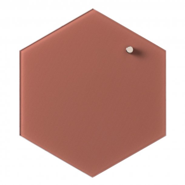 Hexagonal 21 cm. Terracotta Magnetisk glastavle