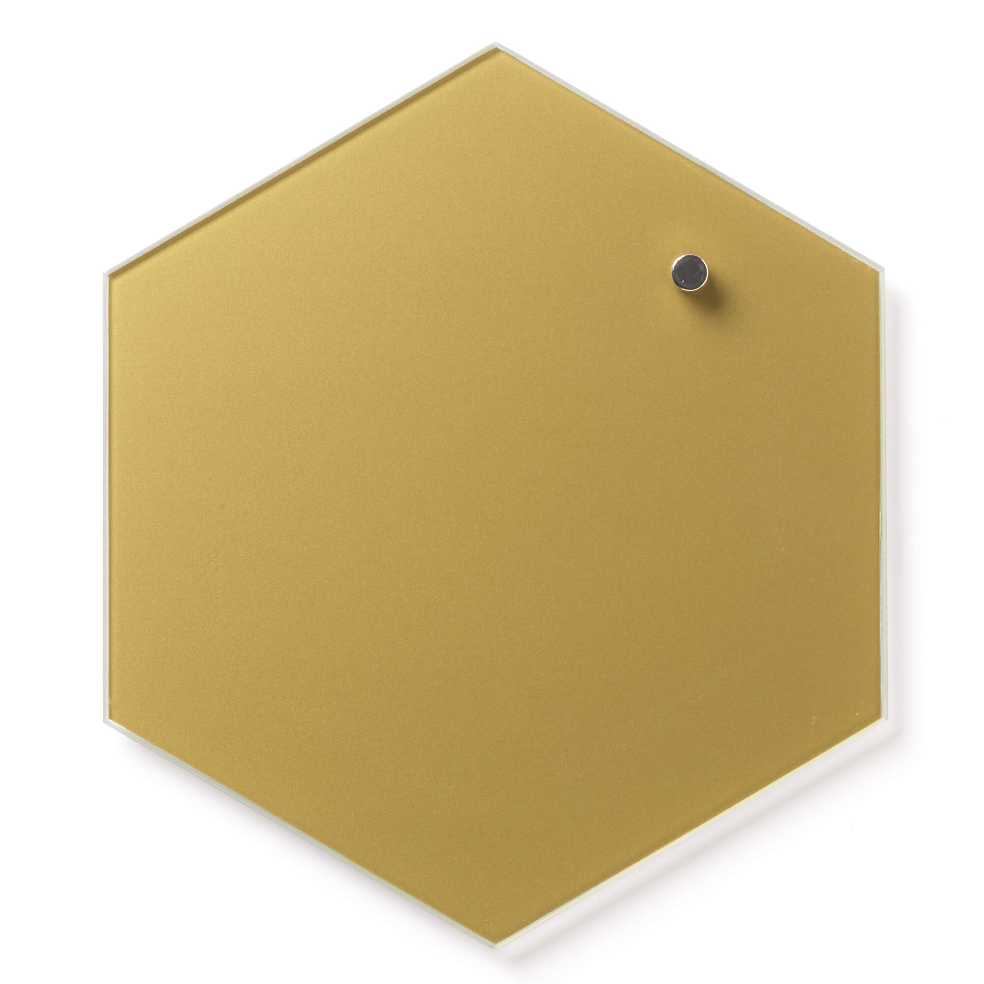 Billede af Hexagonal 21 cm. Guld Magnetisk glastavle