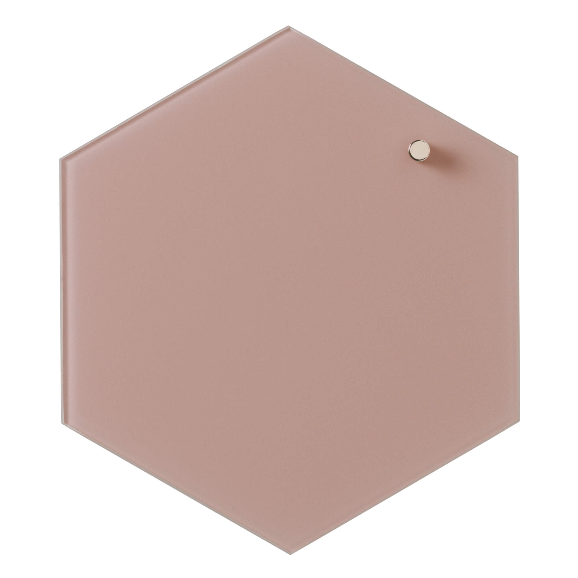 Billede af Hexagonal 21 cm. Rosa Magnetisk glastavle
