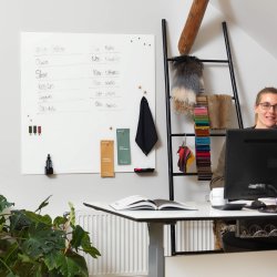 100 x 100 cm. Hvid Magnetisk Glastavle