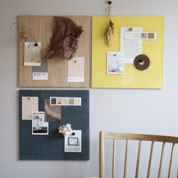 45 x 45 cm. Gul Magnetisk Glastavle