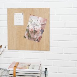 45 x 45 cm. Eichen-Furnier magnetische Glastafel