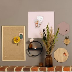 45 x 45 cm. Hellrosa magnetische Glastafel