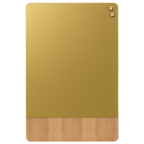 60 x 80 cm. Frosted Glass Gold/Oak veneer Magnetic board