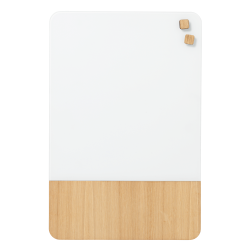 40 x 60 cm. Mattglas Wei / Eichenfurnier Magnetische Glastafel